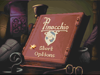 Pinocchio title screen for Super Nintendo